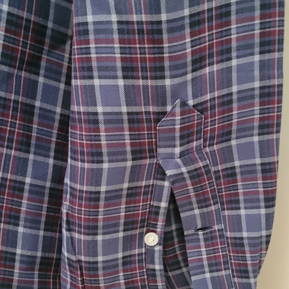Ralph Lauren Men XL Classic Fit Plaid Blue and Maroon Long Sleeves Button Down - Picture 5 of 6